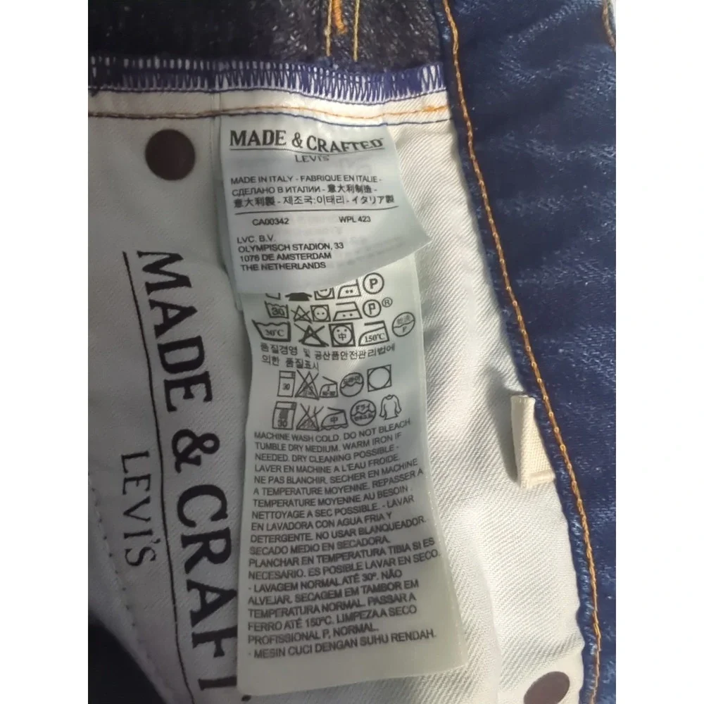 Levi's Made & Crafted Tack Slim Selvedge Jeans 31x34 Nova Blue Italy LMC Premium